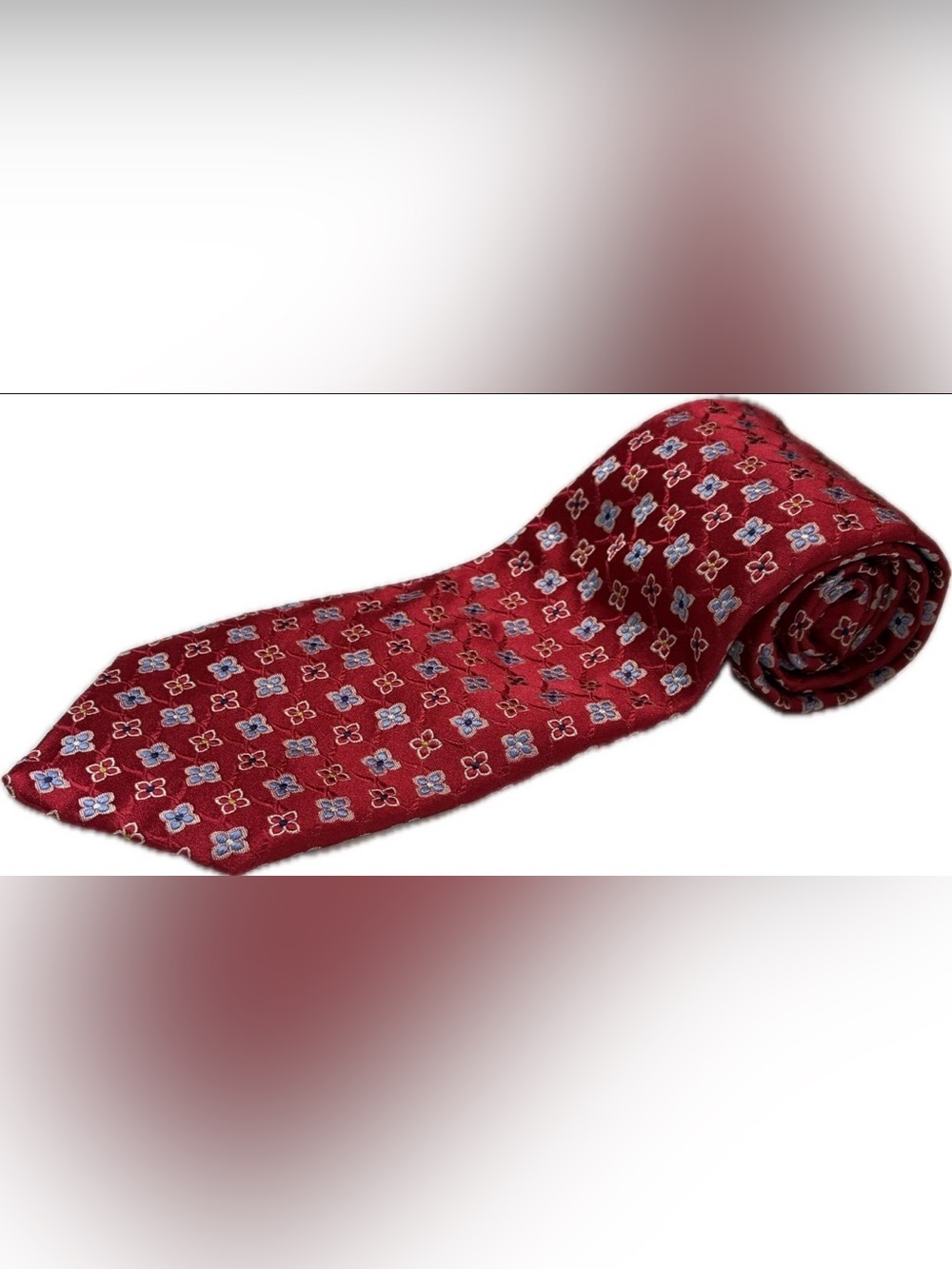 Nordstrom Robert Talbot Best Of Class Red Blue Geometric Silk NWT 58" USA